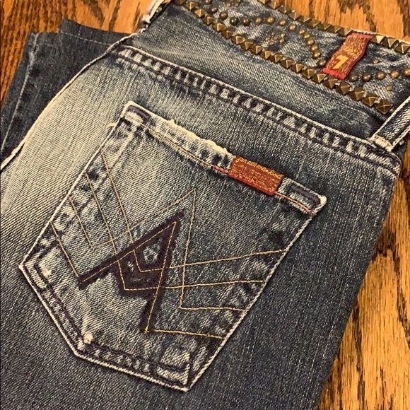 Rare! Studded “A” Pocket Jeans - Size 26 - Picture 1 of 5